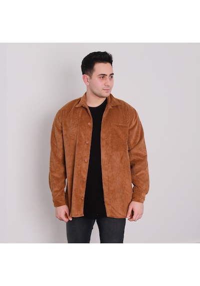 Fkfashion Kadife Gömlek 22FK0114 Kiremit