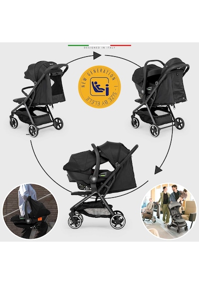 Elele Cabina Kabin Tipi Travel Sistem Bebek Arabası Siyah