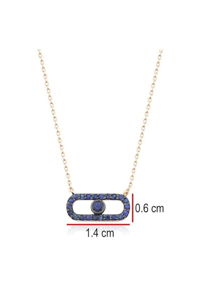 İris Safir Geometrik Kolye Rose Gold