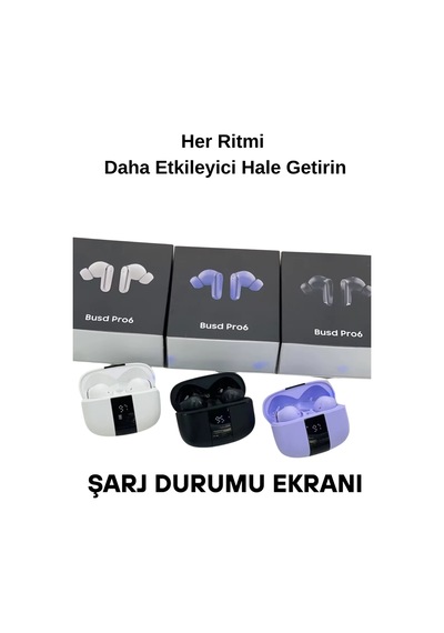 Wearfitpro Buds Pro 6 Mikrofonlu Aktif Gürültü Önleyicili Tws Kulak İçi Bluetooth Kulaklık Mor