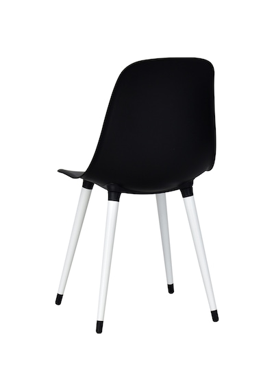 Vilinze Eames Beyaz Ahşap Ayak Plastik Siyah Sandalye