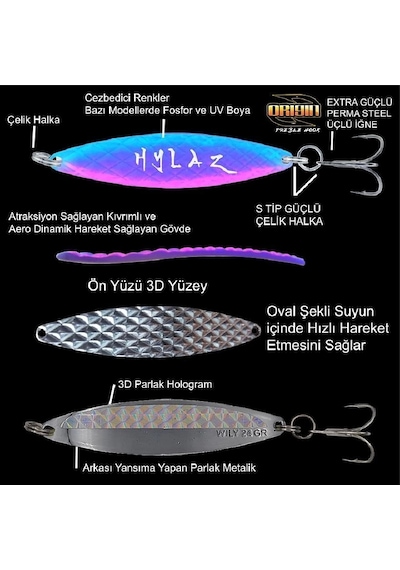 Wily Hylaz Olta Kaşık 16gr 70 Mm - Hologramlı Renk:05