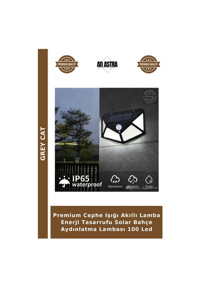 Premium Cephe Işığı Akıllı Lamba Enerji Tasarrufu Solar Bahçe Aydınlatma Lambası 100 Led