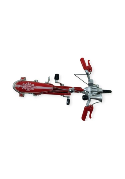 Model Araçlar -1:8 Metal Retro Pinokyo Bisiklet - Die -cast 17 Cm - Kırmızı Lisinya Çok Renkli