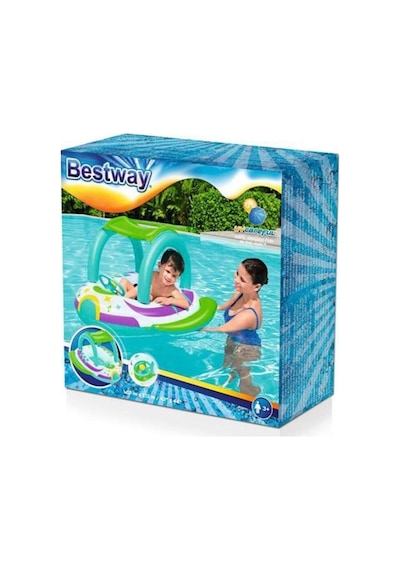 Bestway Gölgelikli Direksiyonlu Kornalı Bot 107x102 Cm - 34149