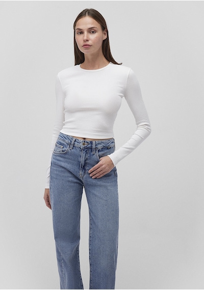 Mavi - 2li Uzun Kollu Crop Basic Tişört 1613021-88467 Gri
