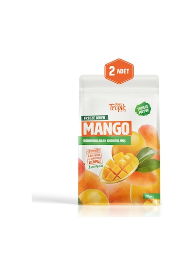 Dondurularak Kurutulmuş Mango 20 G Freeze Dried Meyve Cipsi Çıtır Meyve Kurusu 2 Adet
