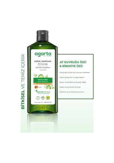 Agarta Doğal Şampuan At Kuyruğu Özlü-tuzsuz 400 ML