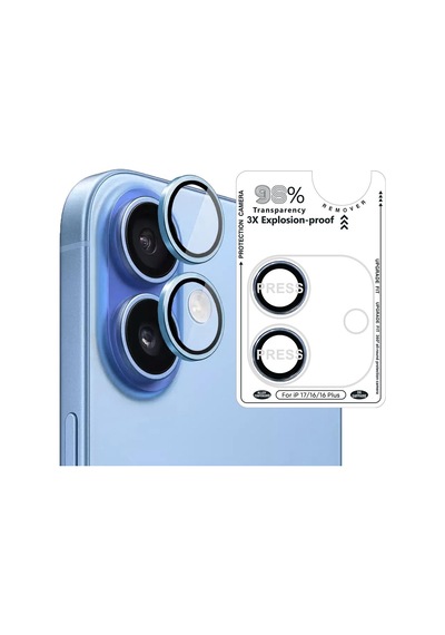 Binano Apple Uyumlu iPhone 17/16/16 Plus Safir Mavi Kamera Koruyucu Mavi