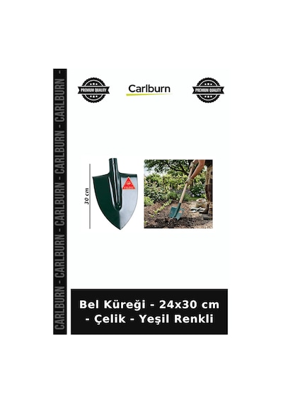 Özel Üretim Bahçe Toprak Kazma Tarım Peyzaj Metal Bel Küreği - 24x30 Cm - Çelik - Yeşil Renkli