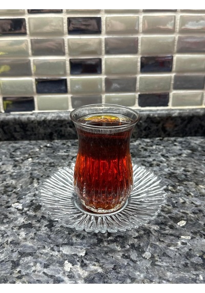 Echo 420181 Çay Bardağı Ve İthal Çay Tabağı Seti 12 Parça Şeffaf