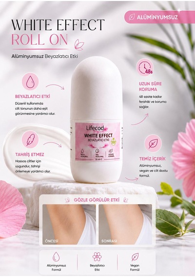 Alüminyumsuz Beyazlatıcı Etkili Roll On 50 Ml Pudra Kokusu Skin Care