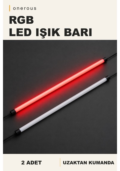 Onerous Rgb Led Led Işık, 2 Adet, Uzaktan Kumandalı Çok Renkli