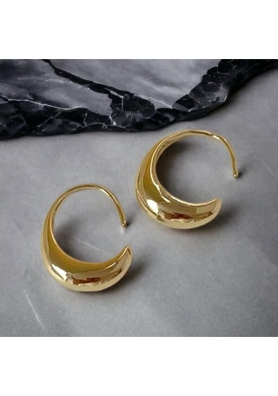 Dilaratrendhouse Çelik Pirinç Halka C Küpe Gold -günlük Ve Spor Tarz-2.5 Cm Boyut Dlra