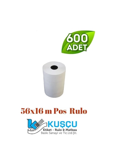 56x16 Termal Pos Cihazı Rulosu 600 Adet