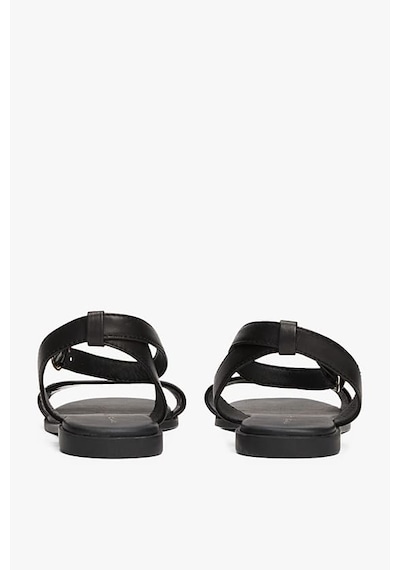 Tommy Hilfiger Kadın Th Ankle Strap Deri Sandalet - Siyah Triple Black