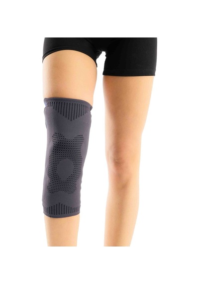 Ligament Ve Patella Destekli Fleksible Balenli Dizlik Örgü Kumaş Gri