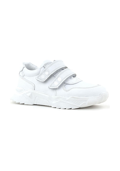 Rakerplus Hakiki Deri Beyaz Metal Detaylı Kız Çocuk Sneakers Ayakkabı Beyaz
