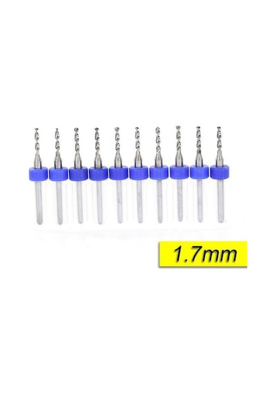 PCB Mikro Karbür CNC Matkap Ucu 10lu Set 1,70mm Tungsten 18 Shank