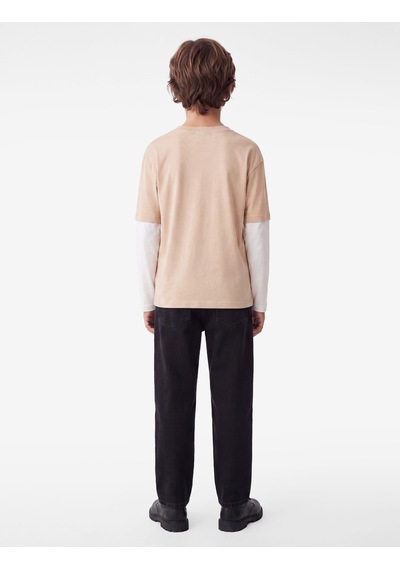 Koton Pamuklu Kontrast Reglan Kollu Bisiklet Yaka Uzun Kollu Baskılı Tişört Bej 7wkb10399tk Ekru Koton Pamuklu Kontrast Reglan Kollu Bisiklet Yaka Uzun Kollu Baskılı Tişört Bej 7wkb10399tk Ekru