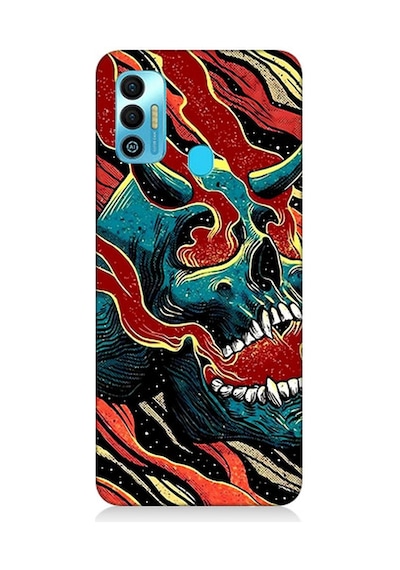 Tecno Spark 7t Uyumlu Silikon Kılıf Devil Skull Şeytan Kafatası
