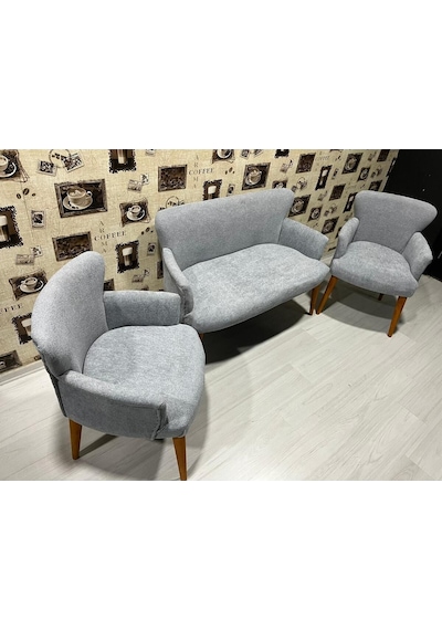 Venqm Bukle Çay Seti Koltuk Takımı Balkon Ofis Mutfak Açık Gri Venqm Bukle Çay Seti Koltuk Takımı Balkon Ofis Mutfak Açık Gri