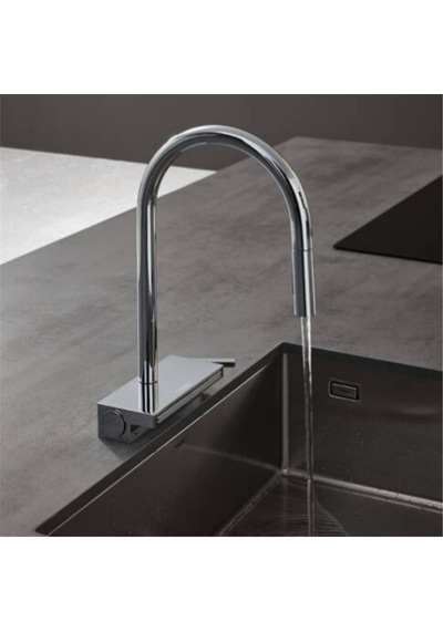 Hansgrohe Aquno Select M81 Tek Kollu Eviye Bataryası 170, Çekilebilir El Duşu, 3jet, Sbox Krom krom