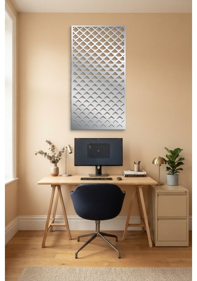 Pul Dekoratif Panel Metal Duvar Tablosu - Duvar Sanatı - Duvar Dekoru - Gümüş