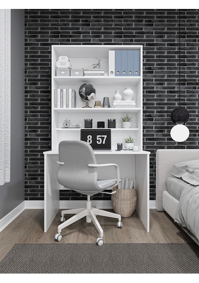 Asra Trend Raflı Çalışma Masası ÇM-03 %100 MDF Kitaplıklı Ofis Ders Masası Beyaz Asra Trend Raflı Çalışma Masası ÇM-03 %100 MDF Kitaplıklı Ofis Ders Masası Beyaz