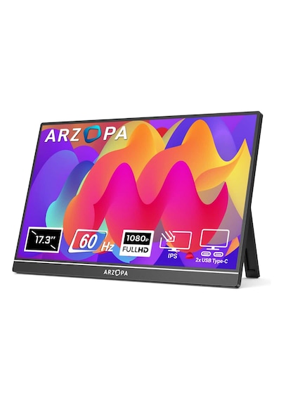 Arzopa A1m 17.3 İnç 60hz Full Hd Ips Type-c Taşınabilir Monitör