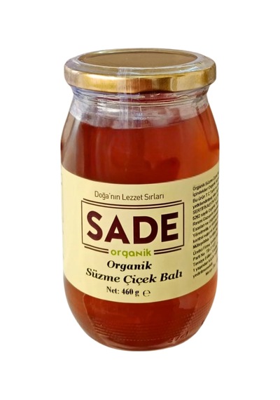 Sade Organik Süzme Çiçek Balı 460 Gr