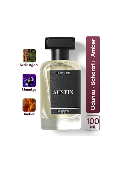 Austin Edp Erkek Parfüm 100ml Odunsu - Baharatlı - Amber Erik, Sedir, Paçuli, Misk