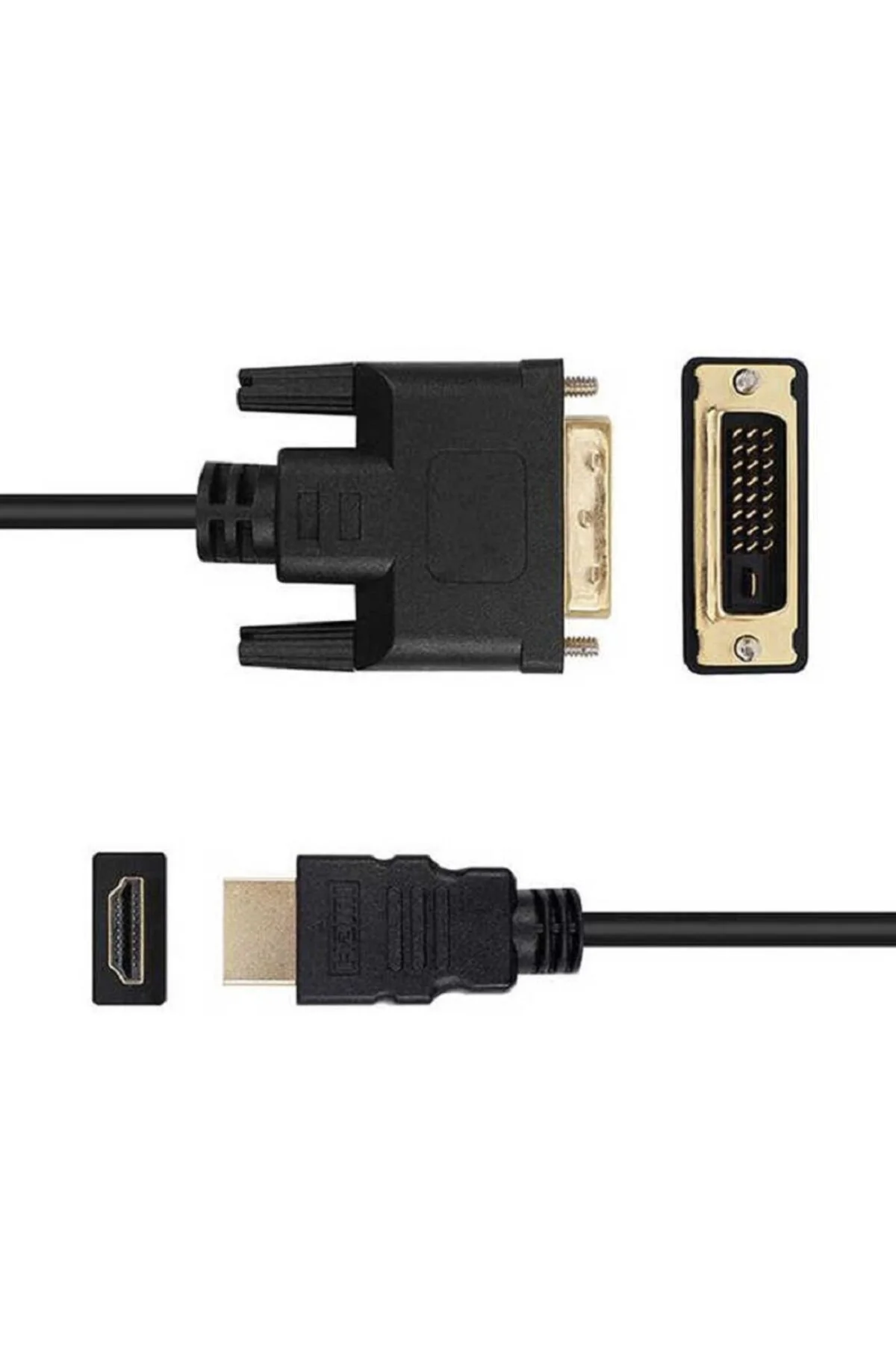 3 Metre 3m Hdmi Dvi 24 1 Dvi To Hdmi Kablo Altın Uçlu Hdmı-dvı Kablosu Tv Pc Projektör Ps4/3 Kablo 001