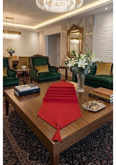 Çizgili Tek Runner, Colber Tek Runner 40x140cm Kırmızı Diğer
