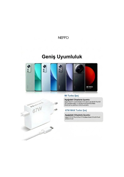 67w Hızlı Şarj Adaptörü Usb-a To Type-c Kablolu Android & İos Uyumlu Çift Turbo Hızlı Şarj Cihazı