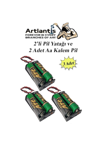 2 Li Pil Yatağı Deney 3 Adet Ve 6 Adet 1.5v Pil 1 Paket Pil Yuvası Pil Kutusu Aa Kalem Kalın Pil 2x1,5 Volt Yaylı Pil Yuvası