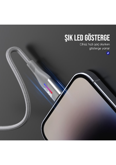 Bix BX04CL Type-c To Lightning 27w Şarj Data Kablosu 1 M Gri