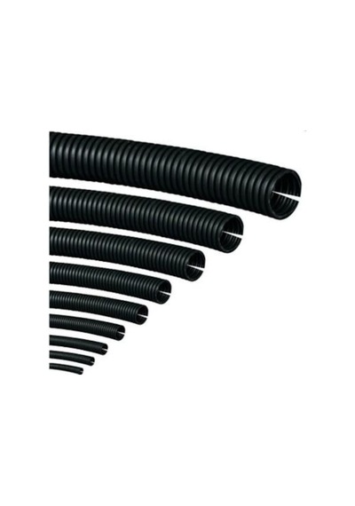 Ortaç-Polipropilen Yarıklı Spiral Boru Pg-11 Siyah