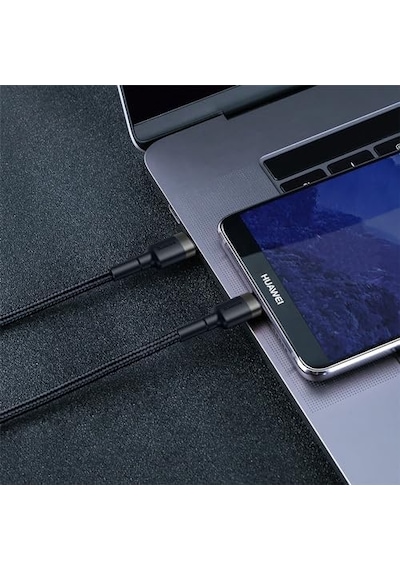 Cafule, 3.0 A Usb-c & Usb-c Şarj & Data Aktarımı Kablosu, /hızlı Şarj, 1 Metre, Gri/siyah, Catklf-gg1