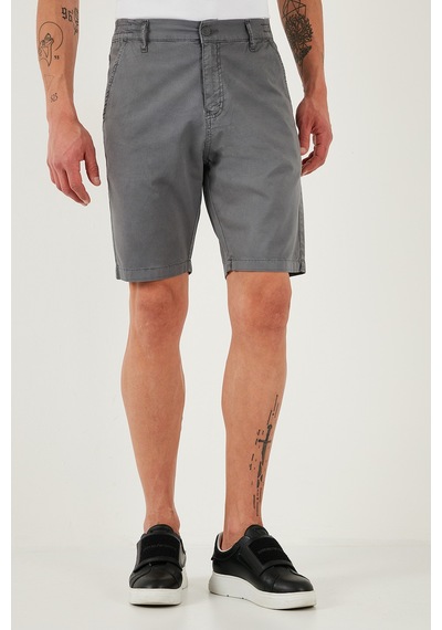 Buratti Pamuklu Slim Tapered Bermuda Erkek Şort 4503S67Smilano Gri