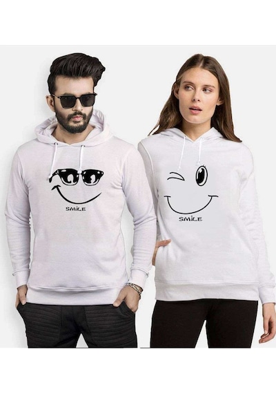 Tshirthane Smile Sevgili Kombinleri Kapüşonlu Kombini