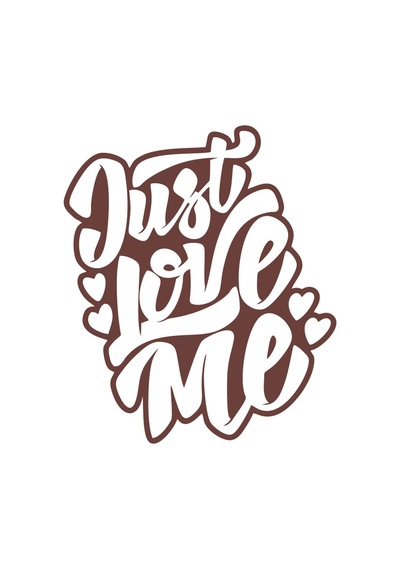 Just Love Me Sticker 17x17 Cm Kahverengi