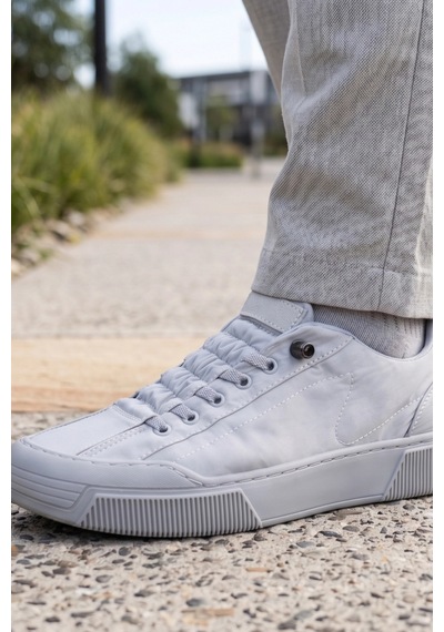 Citycomfort Gri Kapitone Dokulu Modern Unısex Sneaker GRİ