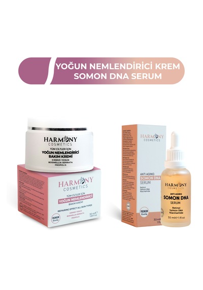 Yoğun Nemlendirici Bakım Kremi + Somon Dna Sıkılaştırıcı Serum Seti 2'li