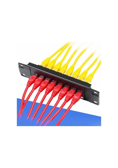 Cat6 8 Port Geçişli Ağ Paneli 1u Kabin Ve Duvar Montajlı