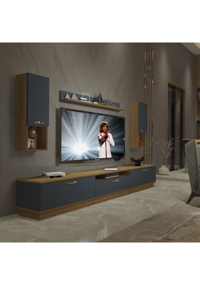 Decoraktiv Trendstyle 270da Mdf Tv Ünitesi Tv Sehpası - Pera Antrasit Antrasit - Açık Ceviz Decoraktiv Trendstyle 270da Mdf Tv Ünitesi Tv Sehpası - Pera Antrasit Antrasit - Açık Ceviz