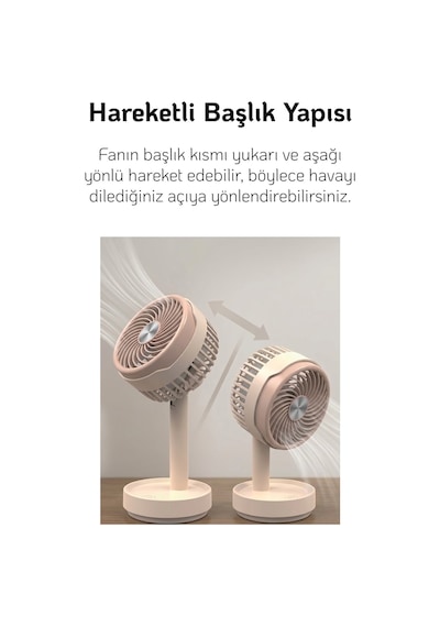 El Fanı Masaüstü Vantilatör Soğutucu Teleskopik 3 Kademe Type-c Hızlı Şarj Mini Soğutucu