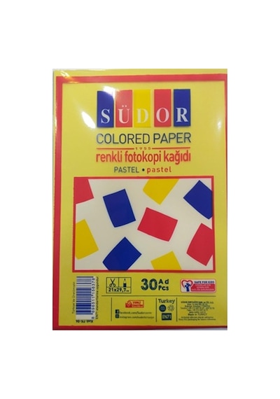 Renkli Fotokopi Kağıdı 30lu Pastel Renkler