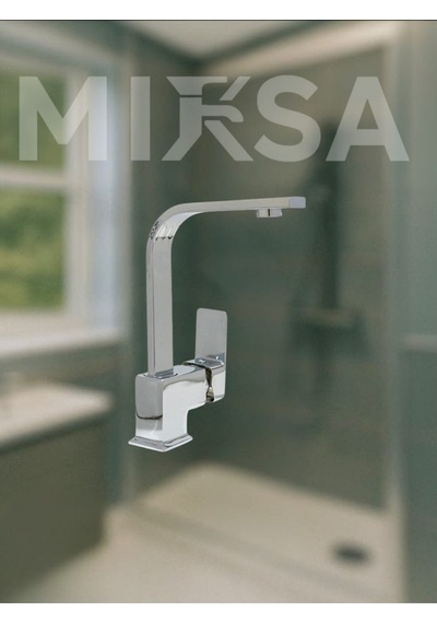 Lüx Krom Kare Lavabo Bataryası, Musluğu, Ağır Gövde Kaliteli