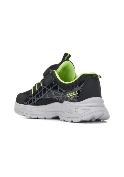 Günlük Çocuk Unisex Sneaker Nefes Alabilen Lastik Bağcıklı Cırt Cırtlı Hafif Esnek Ayakkabı 0013 Siyah - Sarı